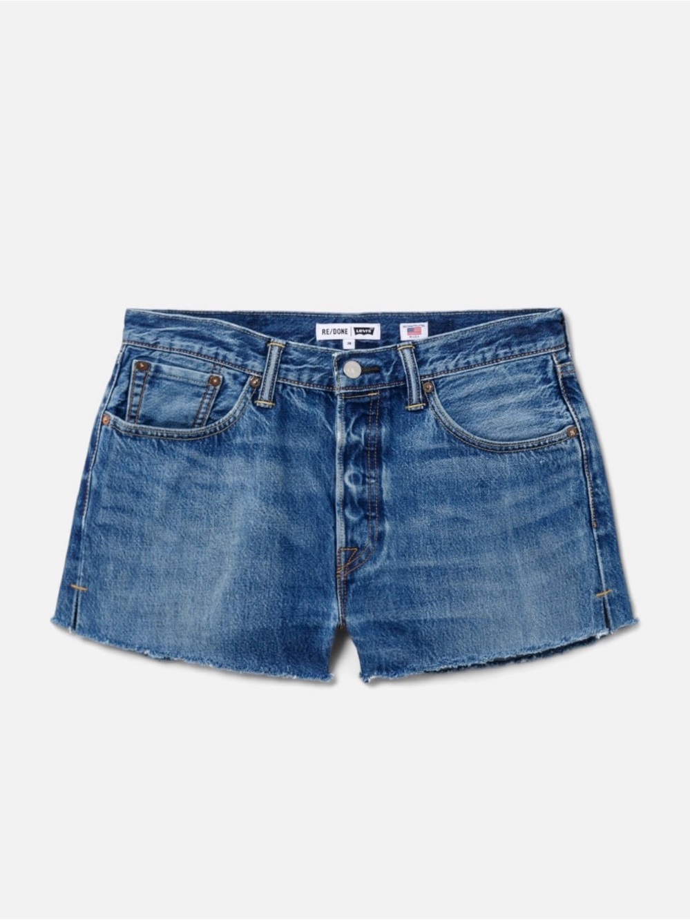 Levi’s Re/Done SZ 27 Vintage-Inspired Medium Blue Denim Cutoff Shorts